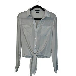 THEORY | Button Down Tied Waste Blouse